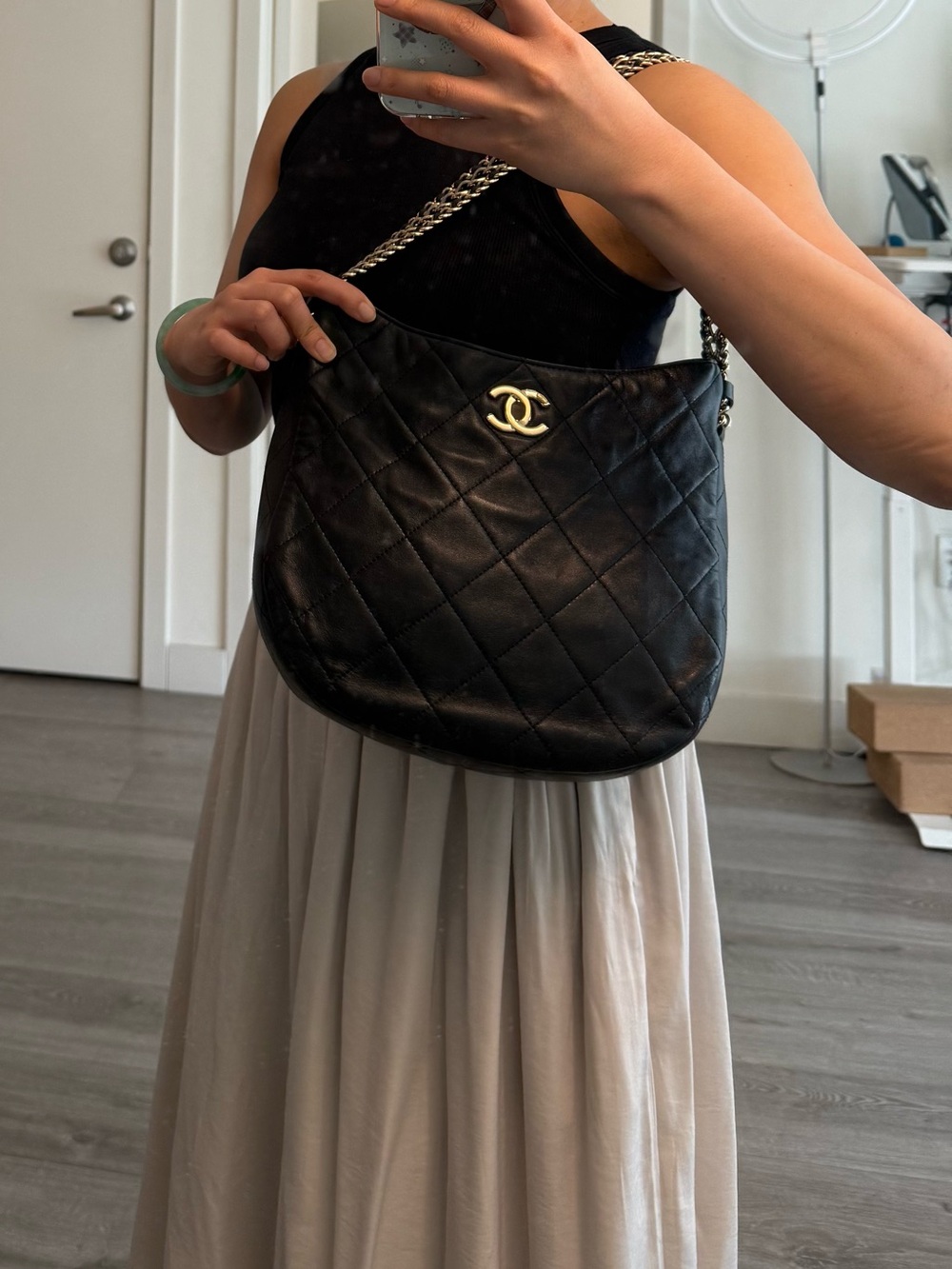 Chanel 22P Hobo Bag in Black Lambskin and LGHW - MSRP $5100 - Picture 15 of 15